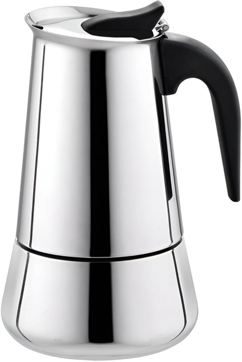 Coffee Maker - Stainless Steel Espresso Machine for Perfect Lattes, Italian Design, 100ml Capacity, Ideal for Home and Office Use